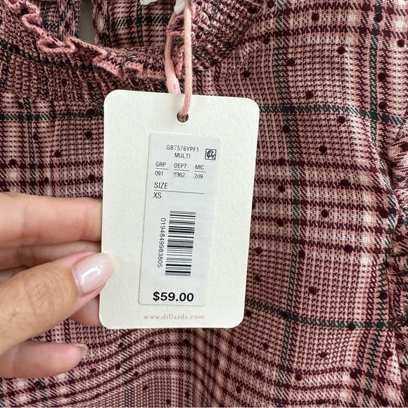 NWT GB dress | size XS | pink plaid - Picture 4 of 7